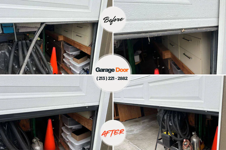 Before and after: garage door repair San Leandro, CA
